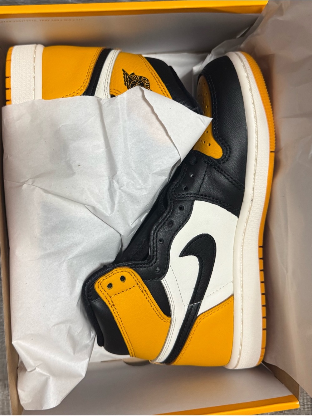 Nike Air Jordan 1 Mid - Black/White/Yellow Men’s Sneakers - Picture 2 of 5